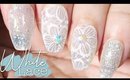 White Lace Freehand Nail Art Tutorial // How to Bridal Nail Art at Home