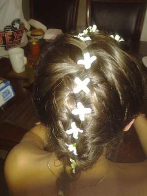 A braid with flowers