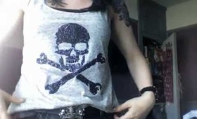 punky outfit of the day skully day :D