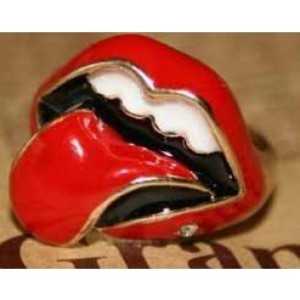 Personalized Large Red Lip&Tongue Cocktail Ring-4.99