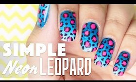 Simple Neon Leopard nail art