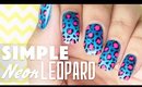 Simple Neon Leopard nail art