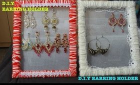 D.I.Y Easy Earring Holder long indian earrings tutorial || Raji Osahn