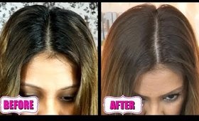 HOW I LIGHTEN MY ROOTS AT HOME FROM BLACK TO LIGHT BROWN! │ DIY ROOT TOUCH UP FOR DARK HAIR