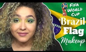 Brazilian Flag Inspired Makeup Tutorial -FIFA World Cup- (NoBlandMakeup)