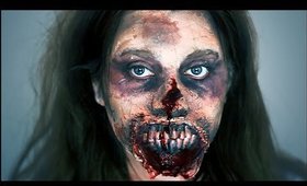 EASY SCARY GORY ZOMBIE FX MAKE UP TUTORIAL // HALLOWEEN //THE WALKING DEAD , BLACK OPS III INSPIRED