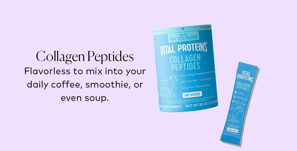 Flavorless to mix into your daily coffee, smoothie, or even soup—Shop the Vital Proteins Collagen Peptides on Beautylish.com!