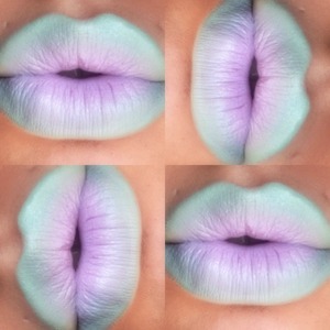 🐚🐠Mermaid Lips #lotd #limecrimecosmetics #minttobe #dlilac #lipstick #ilovemakeup #ombrelip #mermaidlip #makeupjunkie #makeupaddict 🐠🐚