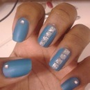 Blue Matte Nails