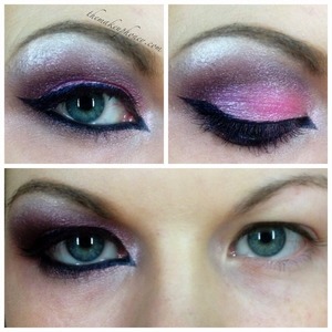 Use pinks and purples to make blue eyes pop