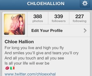 Follow me on instagram to check out my latest makeup tips and ideas!
I am also a boxing/kick boxing instructor that gives health tips! Please follow and share! 
Twitter: ChloexxHal
Instagram: ChloeHallion
Www.allysboxingbootcamp.com