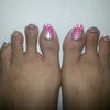 flower toes wid french nails..