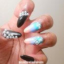 Gradient & Pearls Nails 