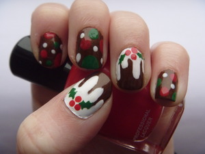 Christmas Pudding Nails, December 22 2011