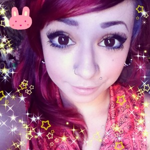 I used some circle lenses to make my eyes look a bit bigger, like an anime character ^.^