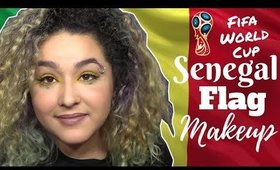 Senegal Flag Inspired Makeup Tutorial -FIFA World Cup- (NoBlandMakeup)