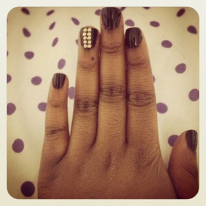 OPI, Lincoln Park After Dark with gold double studs!