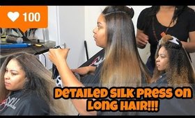 Silk Press and trim on Natural Hair! Hair Color on natural hair! Natural Silk Press! Cyn Doll