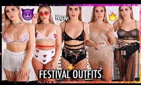 Festival Lookbook 🔥🤩 Try on clothing haul for RAVE OUTFIT inspo!