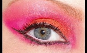 Make-upByMerel Neon orange/pink eye make-up tutorial