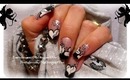 MONOCHROME VALENTINES NAIL ART, HOW TO BEADS ON A STRING - ♥ MyDesigns4You ♥