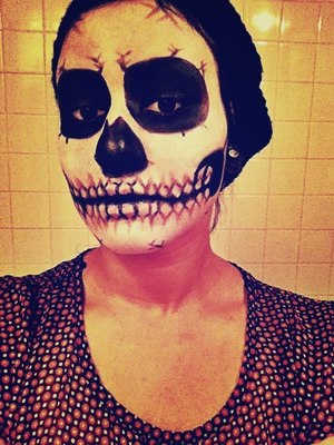 Skeleton make up for Halloween, inspired by Lady Gaga's music video Born This Way !