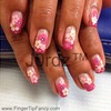 Pink Sticker Flower Nails