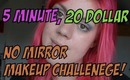 5 Minute 20 $ No Mirror Makeup Challenge