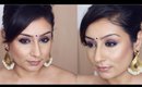 How To new Purple smokey eyes makeup nude lips look makeup tutorial | Makeup With Raji