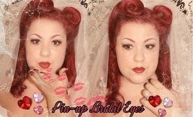 Wedding Series: Neutral Pinup Bridal Makeup w/Pop Of Color * Novia Maquillaje Neutral Antiguo