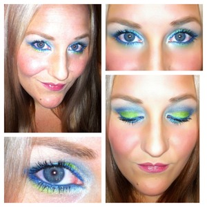 Look I did for the Super Bowl, inspired by the Seattle Seahawks  