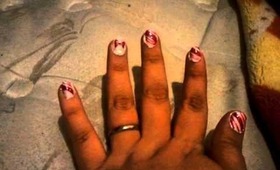 Candy cane nail art