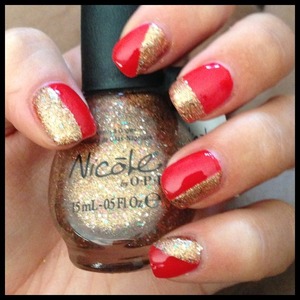 Red: Kourts Red-y For A Pedi
Gold: Disco Dolls 
Top Coat: Seche Vite