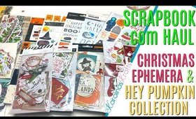 Scrapbook.com haul with a lot of CHRISTMAS EPHEMERA and I FINALLY BOUGHT THE HEY PUMPKIN COLLECTION