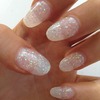 white glitter nails 