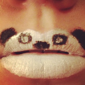 My Panda lips. I used white and black eyeliner.