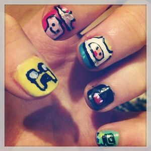 This is my attempt at adventure time nails 