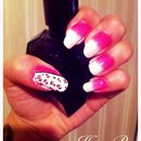 Pink and white ombré and leopard
