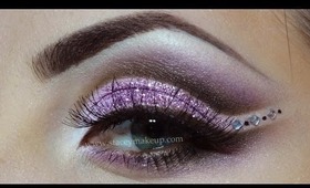 Prom makeup (pink,purple,brown and glitters)