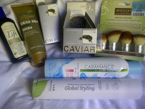 Its really dumb that you csn't add new products to tag. #Caviar night and day creme, also caviar eye cream, avalon organics fortifying toner(smells so good), Caramance Facial mist(ph 5.6) to set makeup, global styling finishing hair lacquer with argan oil and Spatopia London Dead sea body wash.