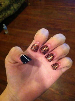 My cheetah nails but theyve grown out