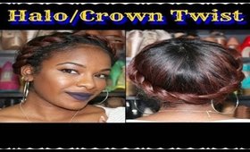 HAIR TUTORIAL | Halo/Crown Twist (Protective Style) (ONYX GIVEAWAY)