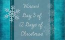 Winner - Day 3 of 12 Days of Christmas Giveaway