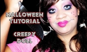 HALLOWEEN TUTORIAL - Creepy Doll Makeup | Honey Kahoohanohano