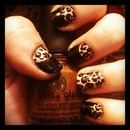 Black and leopard half-moon nails!