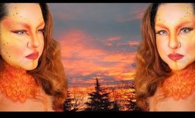 flamebird makeup halloween 2017 - pajaro infernal tutorial