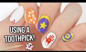 Easy Halloween Nail Art Designs Using A TOOTHPICK!