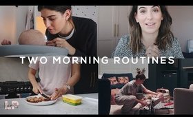 WORK DAY vs BABY DAY | TWO MORNING ROUTINES | Lily Pebbles