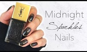Midnight Sparkles Nail Art | New Year's Eve ♡