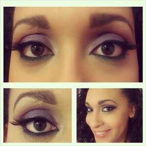 Colorful arab makeup inspired by my favorite color (purple) and my handbag (green)